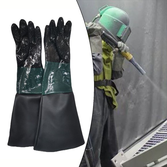 Sandblasting Gloves 25.5X11.8Inch Work Gloves For Sandblaster Sand Blast Cabinet Pneumatic Tools Power Tools Sandblasters Parts