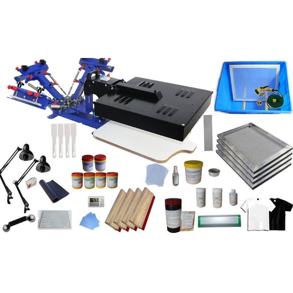 Techtongda Screen Printing Press 3 Color Printer Flash Dryer & Hand Tool Ink Supplies #006942