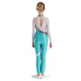 thumbnail image 2 of TiaoBug Kids Girls Metallic Gymnastics Dance Leotard Long Sleeve Unitard Full Length Bodysuit Blue Green 10, 2 of 7