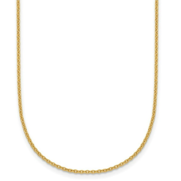 Diamond2Deal 24k Yellow Gold Polished 1.3mm Solid Cable Chain Necklace for Women 16"