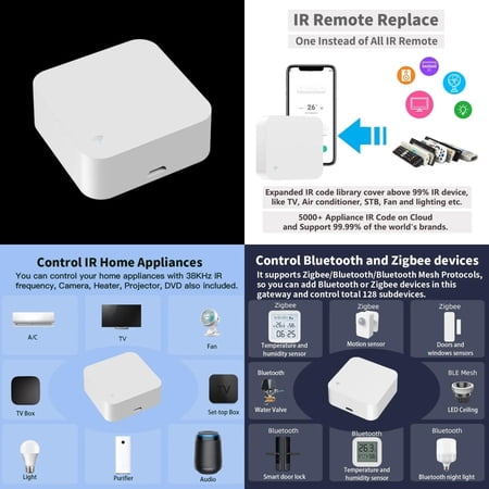 XULHAN Enhance Your Smart Home Experience with Multi-functional Zigbee IR Remote Control Hub - Boost Control and Convenience in Your Home - Compatible with Alexa and Smart Life App - Ulti