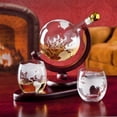 thumbnail image 6 of Whiskey Decanter Globe Set with 2 Etched Whiskey Glasses - for Liquor Scotch Bourbon Vodka, Gifts For Men - 850ml, 6 of 6