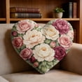thumbnail image 5 of Heart Shaped Floral Throw Pillow for Romantic Home Decor, Soft Fabric Cushion for Couch, Bed, Valentine's Day Gift H, 5 of 7