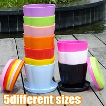 Travelwant Pots for Plants, Plastic Planters with Multiple Drainage Holes and Tray,Flower Plant Container Seedling Nursery Pots Indoor Outdoor - Plant Pots for All Home Garden Flowers Succulents