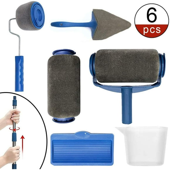 Ensemble de Rouleaux de Peinture, Remplissables, Rouleau de Peinture, Ensemble pour Peintre, Tige Télescopique, Rouleau pour Bords, Brosse Pro pour Rouleau de Peinture