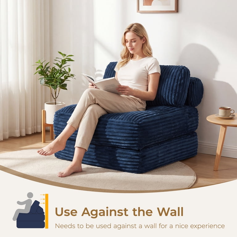 Neche Single Corduroy Convertible Sleeper Sofa - Folding, Pillow