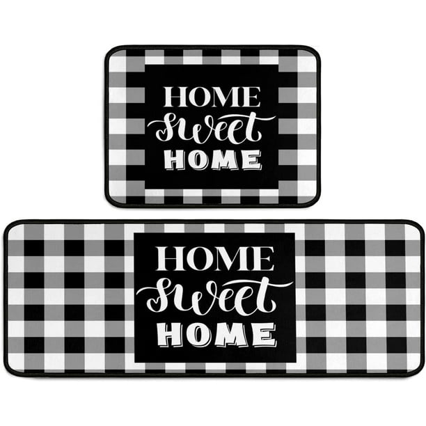 2 Pieces Buffalo Plaid Kitchen Rugs Set Farmhouse Decor Kitchen Mat