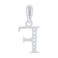 thumbnail image 2 of 925 Sterling Silver Unisex Cubic-zirconia Initial Alphabet F Charm Pendant for Men Women, 2 of 4
