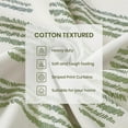 thumbnail image 3 of Blackout Boho Curtains for Bedroom Sage Green on Beige Striped Pattern Cotton Bedroom Curtain Grommet Room Darkening Curtains for Living Room Thermal Insulated, Polyester 42"W x 96"L (Pack of 2), 3 of 6
