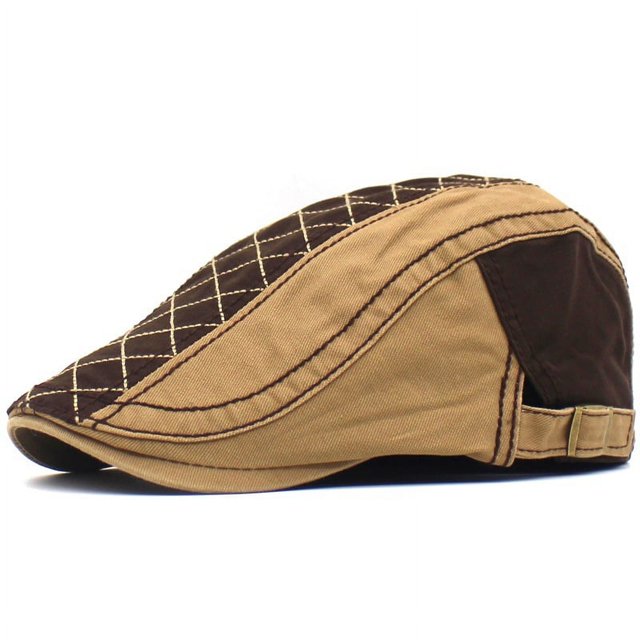 LinYooLi Pure Cotton Rice Hat, Cotton Cotton Cloth, Lattice Grid Embroidery, Forward Hat Spring And Autumn Classic Fashion Hat