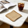 thumbnail image 1 of Oefntac Cotton Woven Coaster Set with Tassels Absorbent Checkered Drink Mat for Coffee Tea Cups Home Table Decor 4Pcs, 1 of 6