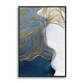 thumbnail image 3 of wall26 Framed Canvas Wall Art for Living Room, Bedroom Blue with Gold Lining Abstract Canvas Prints for Home Decoration Ready to Hang - 24x36 inches, 3 of 4