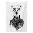 thumbnail image 3 of Ambesonne Black and White Tablecloth Rectangular Table Cover, Sketch Bear, 60"x90", Black Grey and White, 3 of 4