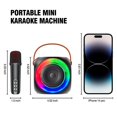 thumbnail image 4 of BONAOK Mini Karaoke Machine, Portable Bluetooth Speaker with 2 Wireless Microphone for Kids and Adults with Led Lights, Gifts for Girls and Boys Birthday Home Party(Black), 4 of 7