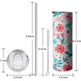 thumbnail image 5 of 20oz Pioneer Flower Skinny Tumblers Stainless Steel Tumbler with Lid and Straw,Vacuum Insulated Double Wall Travel Tumbler Cups with Cleaning Brush for Coffee,Tea, 5 of 6