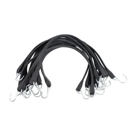 

Mytee Products 31 EPDM Rubber Tarp Bungee Straps with Crimped Hooks Tie Down Cords Heavy Duty Ideal for Securing Tarps Canvases Cargo (50 Pack)