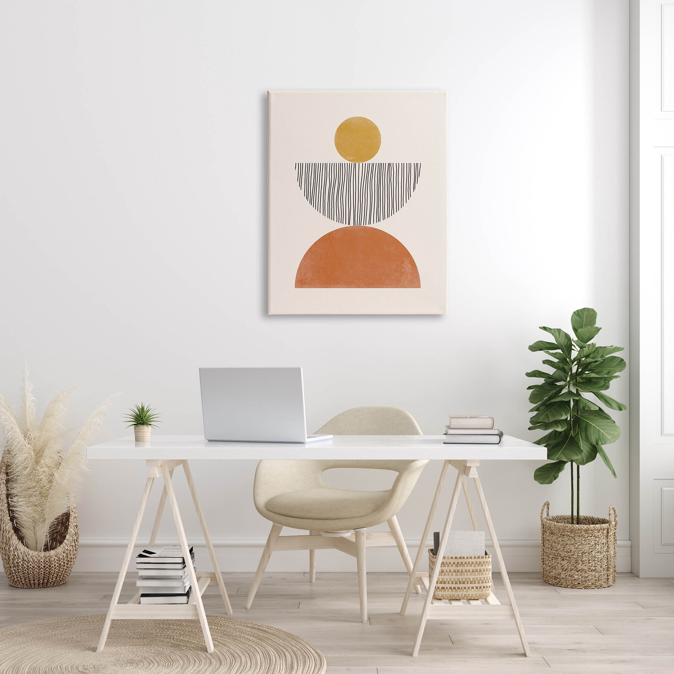 Stupell Industries Modern Balancing Shapes Stripes Pattern Graphic Art Gallery Wrapped Canvas Print Wall Art, Design by JJ Design House LLC