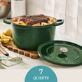 thumbnail image 2 of The Pioneer Woman 7-Quart Enameled Cast Iron Dutch Oven with Lid, Dark Green, 2 of 12