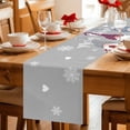 thumbnail image 5 of Christmas Grey Table Runner 120 Inches Long Farmhouse Dress Scarves, Cute Gnomes Xmas Winter Snowflakes Dining Tablerunner for Coffee Table/Kitchen Island/Party Décor, 13" x 120", 5 of 8