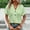 Light Green, variant on MORTTIC Women's V-Neck Button Shirt, Short Sleeve Solid Color Blouse, Loose Fit Casual Top, S
