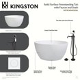 thumbnail image 4 of Kingston Brass KRTRO4545138AL 45" Solid Surface Round Double Ended Freestanding Tub with Faucet Combo and Drain, Brushed Nickel, 4 of 6