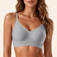 thumbnail image 2 of HNMKIU Seamless Fit Wireless Bra For Everyday Comfort Soft Underwear Top Breathable Stackable Casual Leisure All-Season Versatile -Closure Design Grey - L, 2 of 4