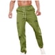 thumbnail image 2 of Pantalones largos para hombre, moda informal, deportivos, con cremallera, cordón, pierna recta, cargo, pantalones largos de poliéster para hombre., 2 of 9