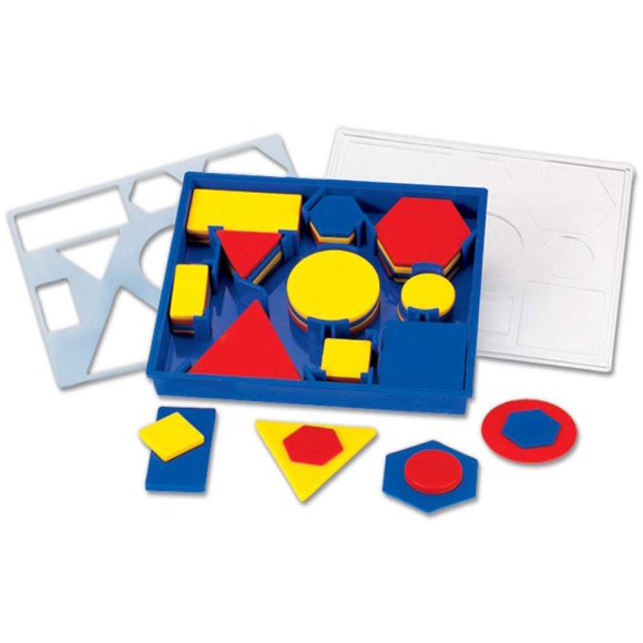 Set de geometría hand2mind Plastic Attribute Blocks Preescolar