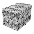 thumbnail image 1 of Abstract Dog Crate Cover, Sketchy Simplistic Circles Intertwined Modern Grunge Print, Easy to Use Pet Kennel Cover Small Dogs Puppies Kittens, 7 Sizes, Grey Charcoal Grey, by Ambesonne, 1 of 6