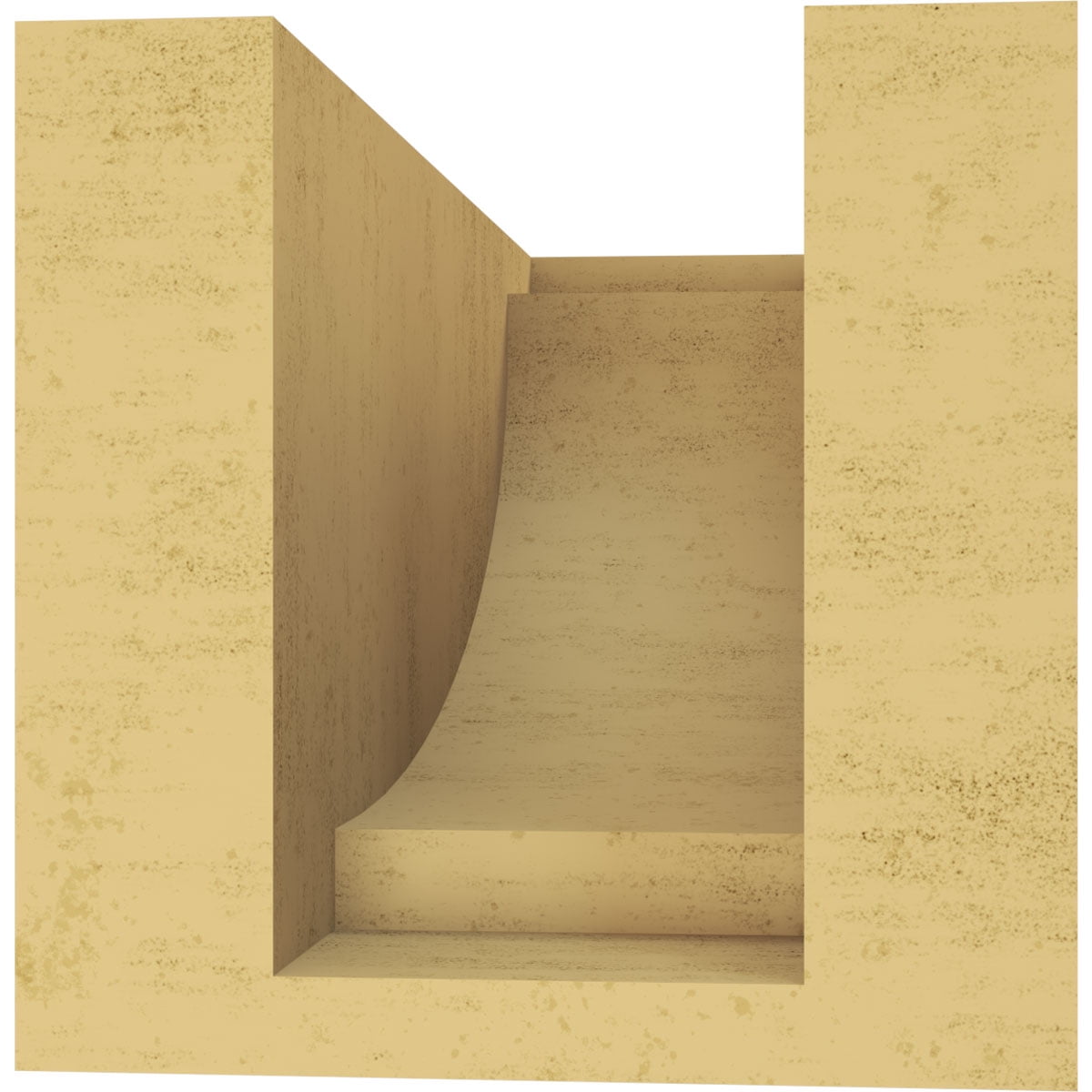 4"W x 8"D x 4"H Wide Alpine Rough Cedar Woodgrain TimberThane Corbel, Primed Tan