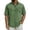 Army Green, variant on Mens Denim Short Sleeve, Solid Washed Indigo Fabric Single Breasted Button Front Lapel Collar Half Length Sleeve Loose Relaxed Cut Western Style Tops, Navy, M