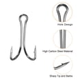 thumbnail image 4 of Unique Bargains 10# 0.55' Carbon Steel Double Fish Hooks Sharp Barbed Frog Hook, Black 20 Pack, 4 of 5