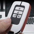 thumbnail image 6 of Key Fob Cover Fit for Honda Accord Civic CR-V CRV Remote Key Case Holder Shell Metal Leather Key Protection with Keychain, 6 of 7