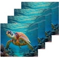 thumbnail image 2 of Coolnut 2 Pack Sea Turtle Pure Cotton Washcloths 12 x 12 Inch Reusable Absorbent Soft Cotton Face Towels Fingertip Towels Set for Gym Towels,Hotel and Spa Wash cloth, 2 of 7