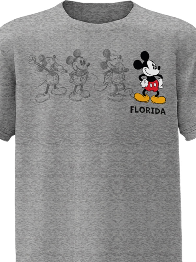 Disney Mickey Youth Gray Tee Shirt, XS-XL (Boy's)