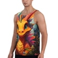 thumbnail image 2 of Gukieu Colorful Flower Chameleon Print Men's Quick Dry Fitness Vest, Round Neck Sleeveless Fitness Bodybuilding Top-XX-Large, 2 of 7