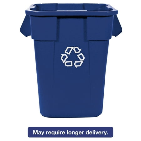 Rubbermaid Commercial Brute Recycling Container, Square, Polyethylene, 40 gal, Blue