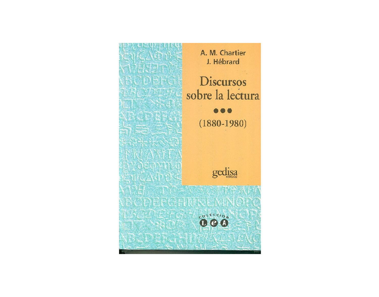 Discurso sobre la lectura Gedisa 9788474324853 | Walmart en línea