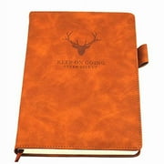 A5 Journal Notebook Hard Cover Executive 360 Pages Super Thick Wax Sense Leather Business Office Daily Work Student Notebook Pen Holder, Bookmark,21 x 14.5cm(Brown)