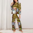 thumbnail image 2 of Balery Fishing Gnome Fisherman Pattern Pajama Sets for Women Long Sleeve 2 Piece Sleepwear Loungewear Sets Soft PJ's with Pockets Long Sleeve Comfy Pj Sets-Small, 2 of 7