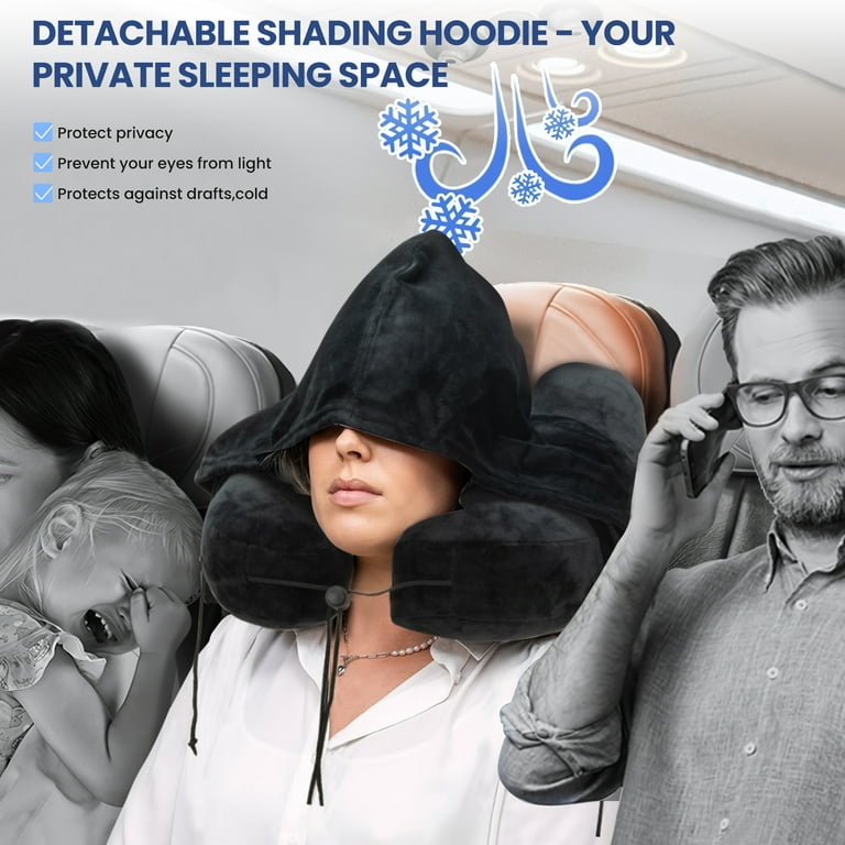 Ouwald Inflatable Airline Neck Pillow, Adjustable Travel Support