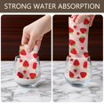 thumbnail image 4 of 2 Pcs Funny Kitchen Towels,Red Strawberry Plants Fruit Dot Pink Pattern Microfiber Dish Towels,Kitchen Tea Towels,Kitchen Towel Set (18" X 26"), 4 of 7