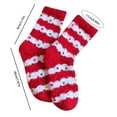 thumbnail image 3 of Arlun 1 Pair Womens Christmas Fuzzy Socks Cozy Soft Fluffy Funny Medium Tube Socks Cute X-Mas Printed Anti-Slip Bottom Santa Thick Winter Warm Tube Socks Green3 One Size, 3 of 4