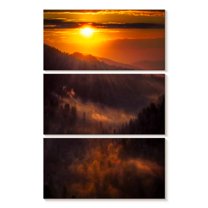 Elephant Stock Stunning Morton Sunset Wall Art - Vertical Multi Panel Canvas - Living Room Wall Decor - Nature Multi Panel - Brown And Orange Decor - 14" x 23"