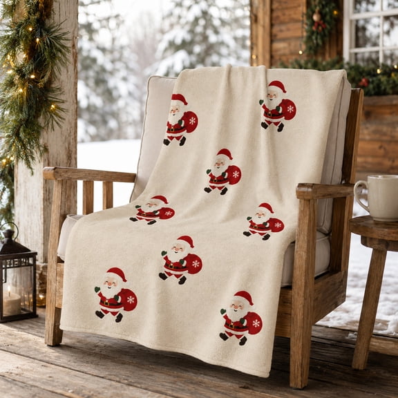 Roiihwy Christmas Throw Blanket for Couch, Holiday Christmas Decorative Flannel Fleece Blanket, Soft, Cozy, Plush, Warm Winter Cabin Christmas Decorations, 59X39In, A