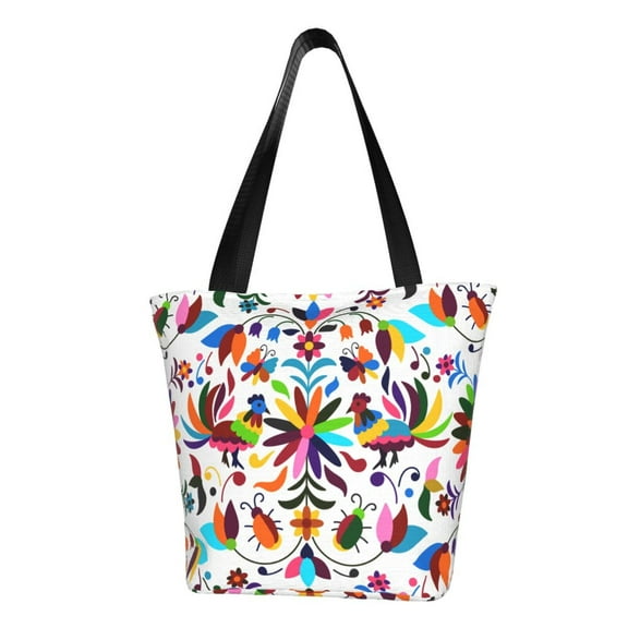 Xecao Mexican Bright Style for Tote Bag for Women -Tote Shoulder Bag with A Little Pocket Inside, Perfect for Travel and Work.