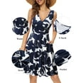 thumbnail image 6 of Womens Wrap V Neck Sleeveless Sundress Summer Flare Tank Dress with Pockets, 6 of 6