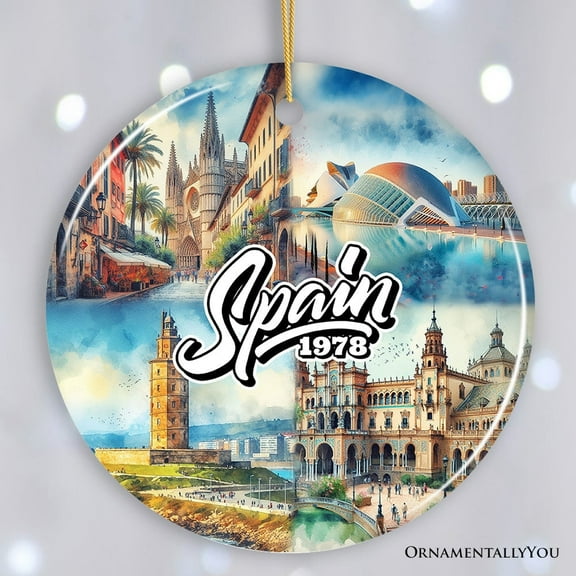 Artistic Spain Cultural Heritage and Landmarks Ornament, Christmas Tree Decor and Keepsake