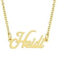thumbnail image 1 of KISPER Collier Pendentif Prénom Personnalisé en Acier Inoxydable Plaqué Or 18K, Heidi, 1 of 6