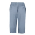 thumbnail image 4 of Blue Women's Shorts, Women'S Knee Length Short Pants Ladies Loose Drawstring Casual Solid Color Shorts,Women's Shorts L, 4 of 5